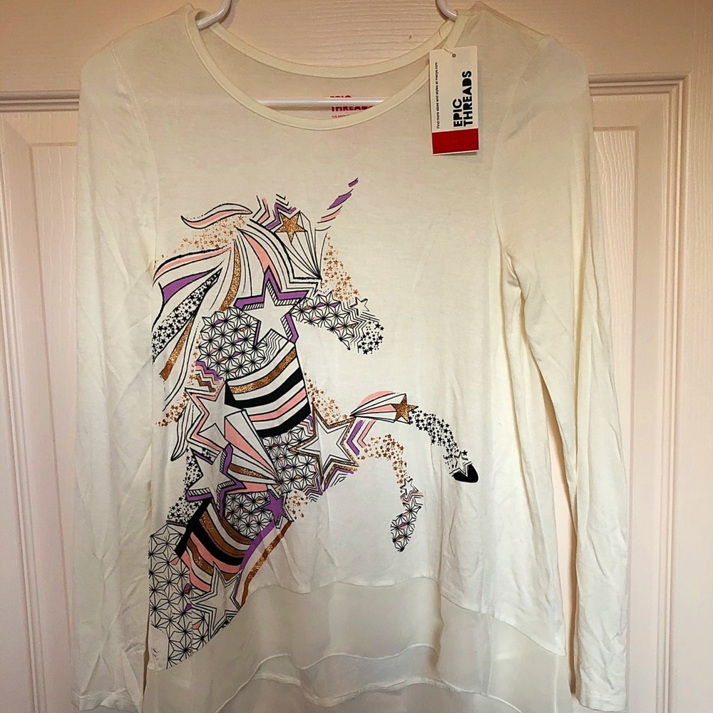 Epic Threads Girls Long Sleeve Flowy Top, Size L